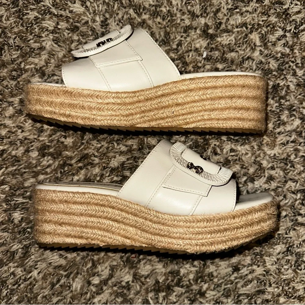 UEC Sam and Libby Women's Crysta Buckle Platform Wedge Sandals Sz 7.5